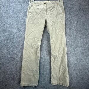 Sitwell Chino Pants Womens 4 Beige Cotton Stretch Velvet Straight Bootcut Khaki